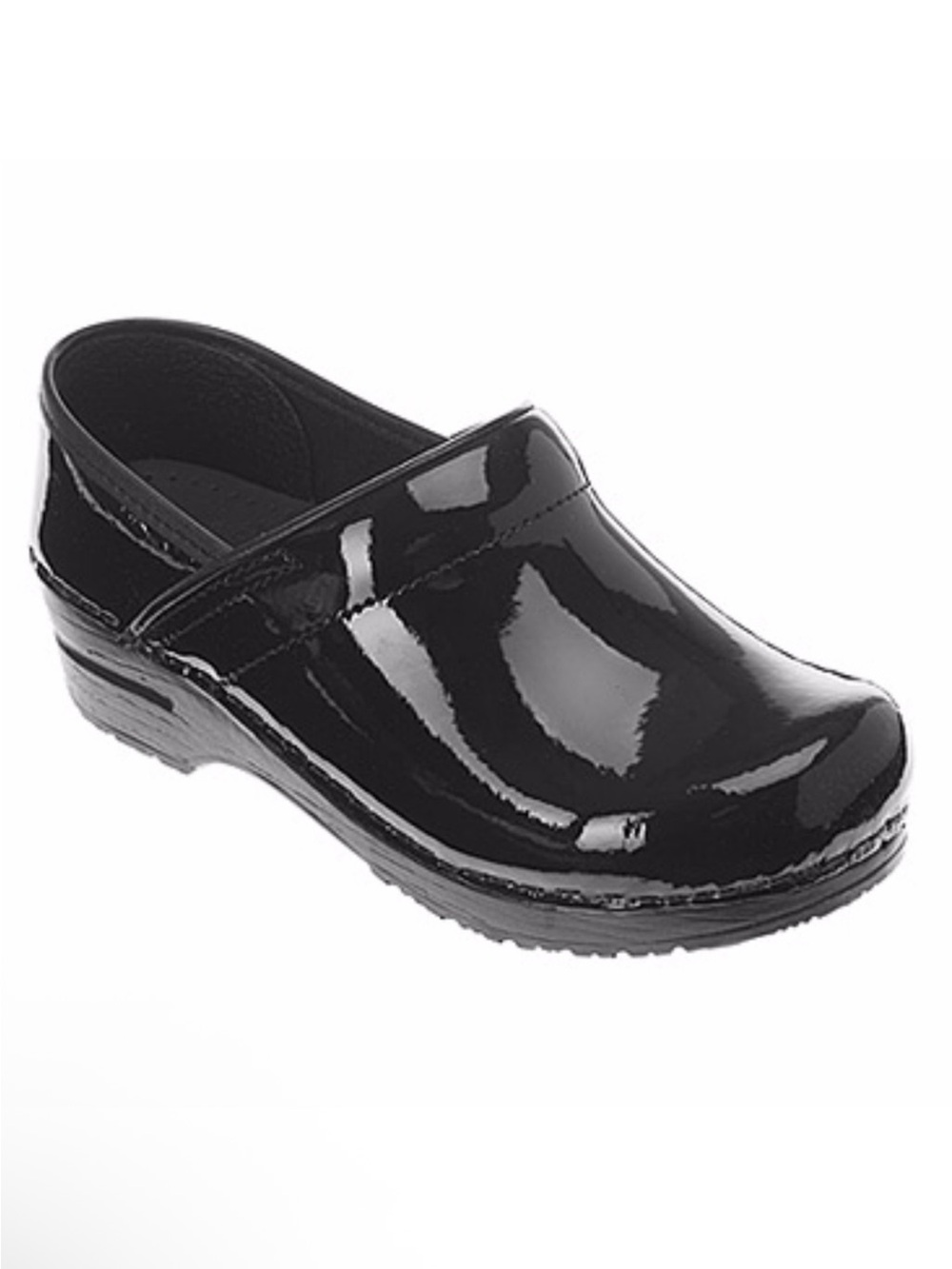 Dansko Women's Pro Black Patent Leather Clogs Size 36